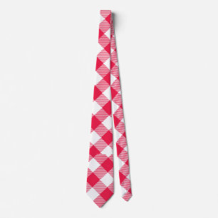Klassisches rot-weißes Gingham-Muster Rustikal Krawatte