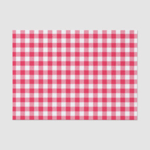 Klassisches rot-weißes Gingham-Muster Rustikal Seidenpapier