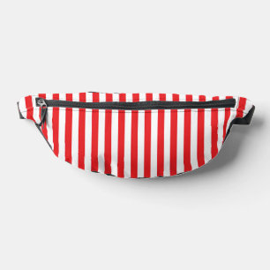 Klassisches rot-weißes vertikales Streifenmuster Bauchtasche