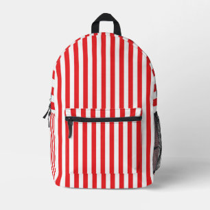 Klassisches rot-weißes vertikales Streifenmuster Bedruckter Rucksack