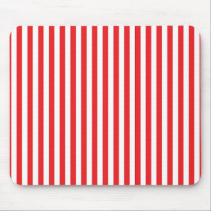 Klassisches rot-weißes vertikales Streifenmuster Mousepad