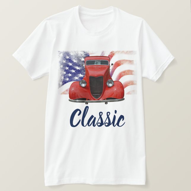 Klassisches rotes Auto 1934 T-Shirt (Design vorne)