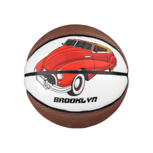Klassisches rotes Auto von 1948 Mini Basketball