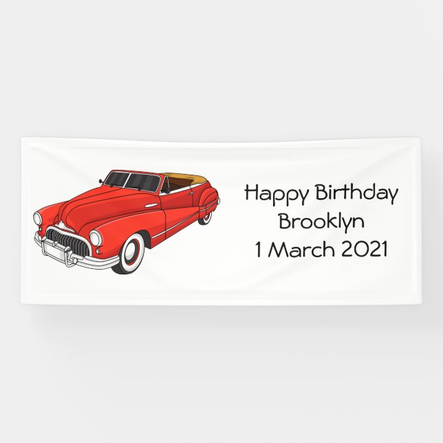 Klassisches rotes Automobil von 1948 Banner (Horizontal)