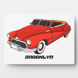Klassisches rotes Automobil von 1948 Fotoplatte