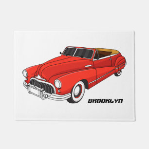 Klassisches rotes Automobil von 1948 Fußmatte