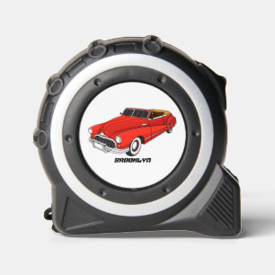 Klassisches rotes Automobil von 1948 Maßband
