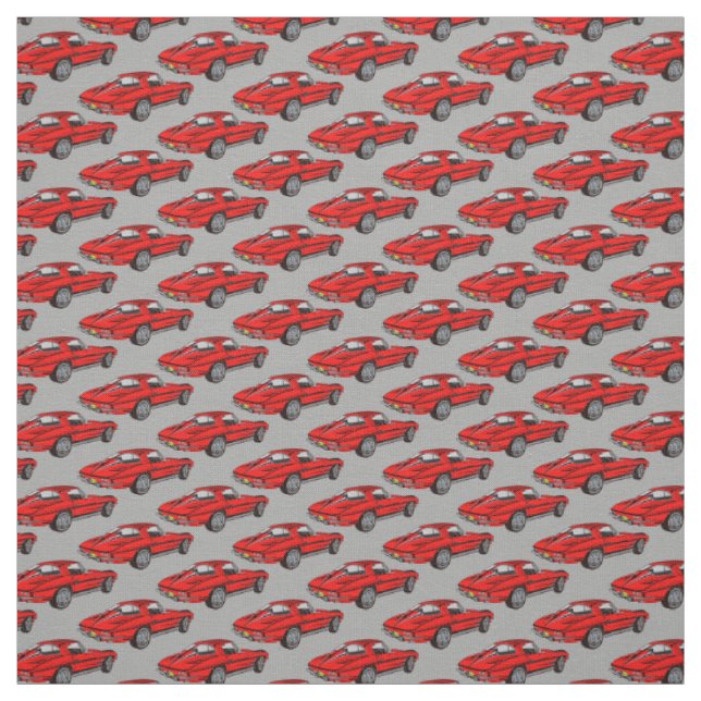 Klassisches rotes Corvette-Design-Stoff Stoff (Muster)