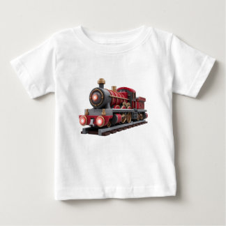 Klassisches rotes Dampflok-T-Shirt für Abenteuer-K Baby T-shirt