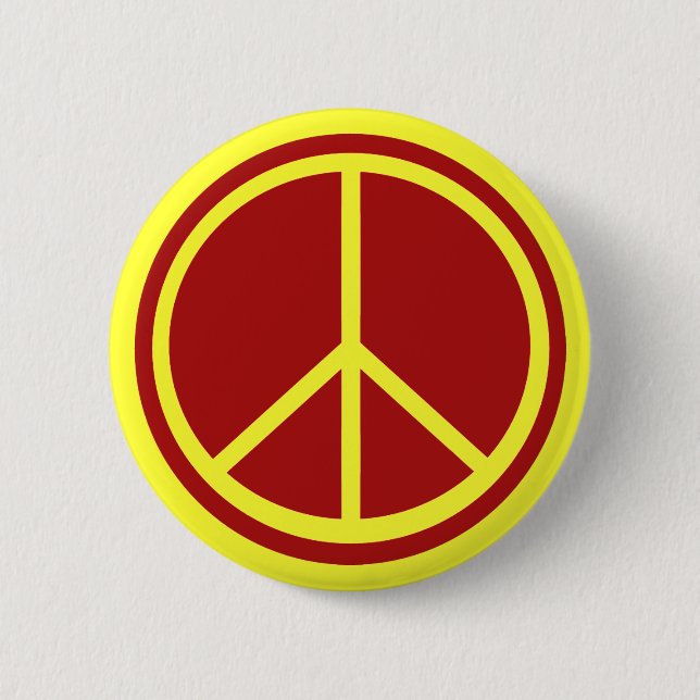 Klassisches rotes Friedenszeichen Button (Vorderseite)