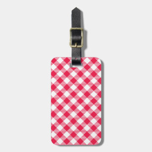 Klassisches rotes Gingham-Landmuster Gepäckanhänger