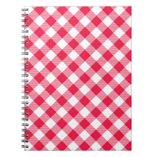 Klassisches rotes Gingham-Landmuster Notizblock