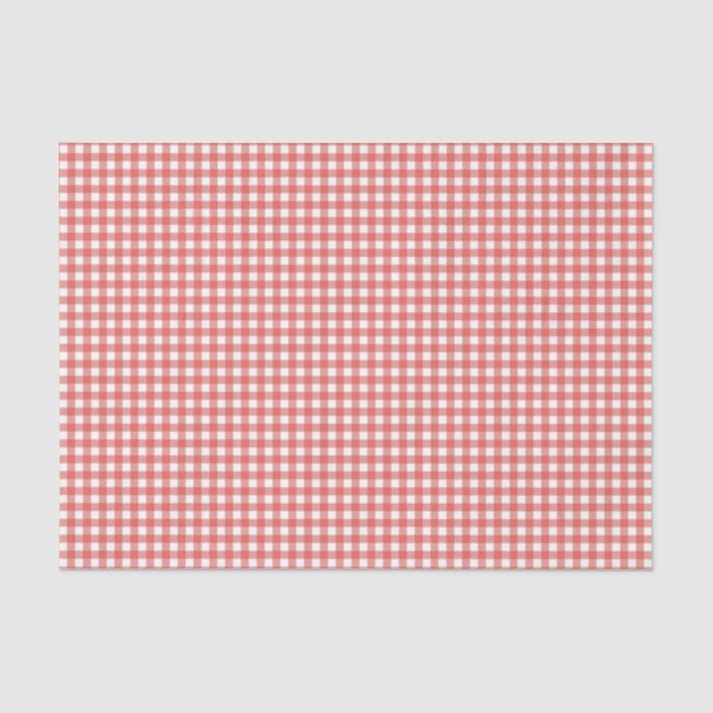 Klassisches rotes Gingham-Weihnachten Seidenpapier (Vorderseite)