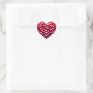 Klassisches Rotes Herz Liebe Symbol Runder Aufkleber