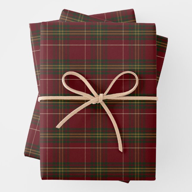 Klassisches rotes Karo-Weihnachten Geschenkpapier Set (Beispiel)