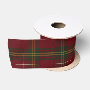 Klassisches rotes Karo-Weihnachten Satinband