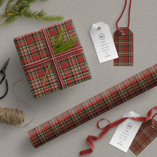 Klassisches rotes Karo-Weihnachts Vintage-Geschenk Geschenkpapier