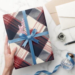 Klassisches rotes Marine-Erbe-Tartan-Karo-Muster Geschenkpapier