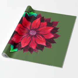KLASSISCHES ROTES POINSETTIA Packpapier