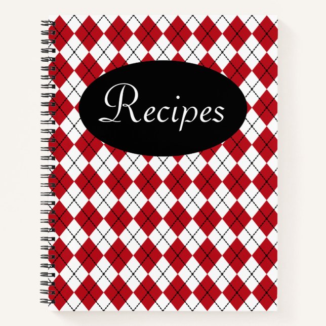 Klassisches rotes Rezeptbuch Notizbuch (Vorderseite)
