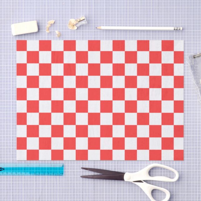 Klassisches rotes Schachbrett Seidenpapier (Handwerk)