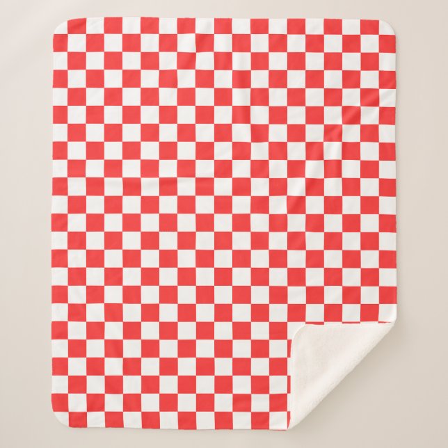 Klassisches rotes Schachbrett Sherpadecke (Vorderseite)