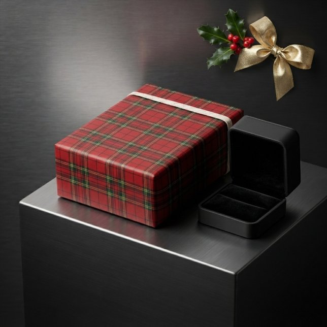 Klassisches rotes Tartan-Karo Geschenkpapier (Von Creator hochgeladen)