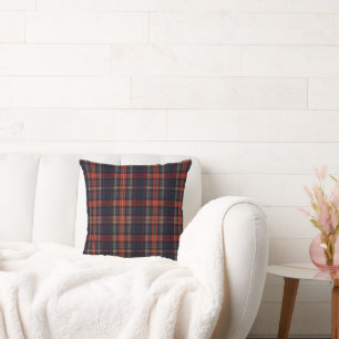 Klassisches rotes Tartan-Muster Kissen