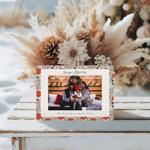 Klassisches rotes Weihnachtsstern-Foto Weihnachten