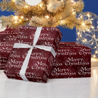 Klassisches Rotvelours-Weihnachtsmuster im Vintage Geschenkpapier