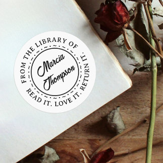 Klassisches Round Typografy Script Library-Buchzei Runder Aufkleber