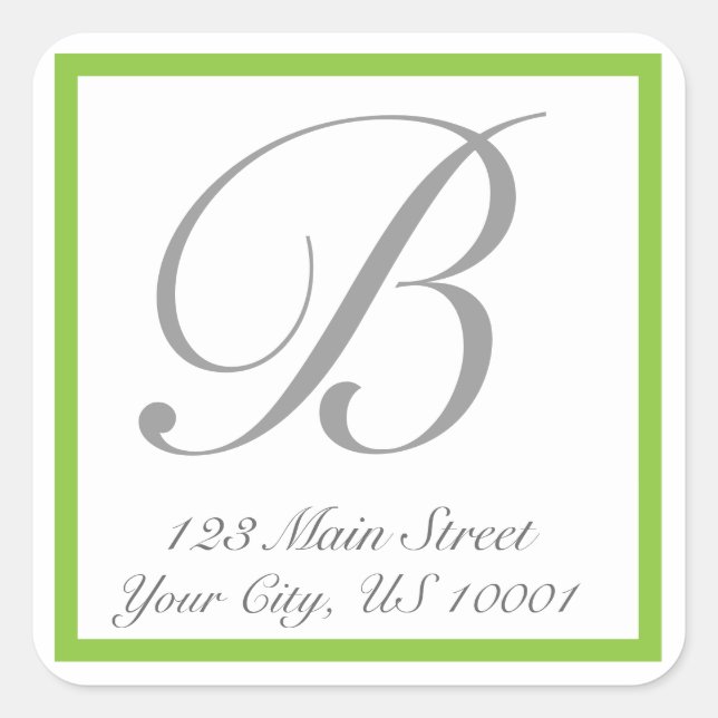 Klassisches Rücksendekennzeichen Quadratischer Aufkleber (Vorderseite)