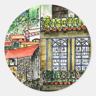 Klassisches Rundkleber-Glossar klein mit Portugal Runder Aufkleber