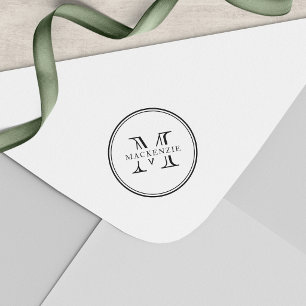 Klassisches rundumrandetes Monogramm Permastempel