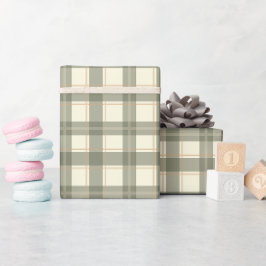 Klassisches Salbei-Tartan-Geschenkpapier Geschenkpapier