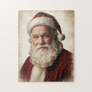 Klassisches Santa Claus Portrait mit sanftem Läche Puzzle