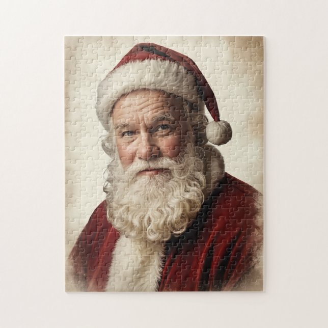Klassisches Santa Claus Portrait mit sanftem Läche Puzzle (Vertikal)