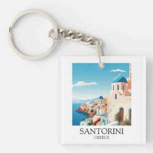 Klassisches Santorini-Reisewerk - Vintag griechisc Schlüsselanhänger