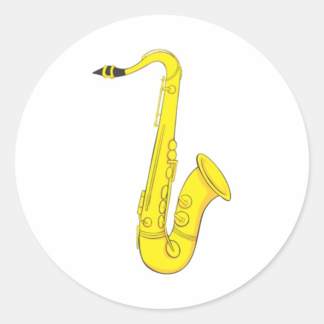 Klassisches Saxophon Runder Aufkleber (Vorderseite)