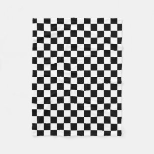 Klassisches Schachbrett-Schwarz-weißes Muster Fleecedecke