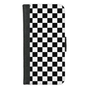 Klassisches Schachbrett-Schwarz-weißes Muster iPhone 8/7 Geldbeutel-Hülle