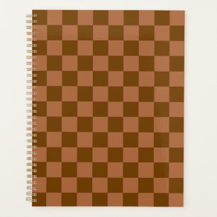 Klassisches Schachbrettmuster: Braune und Beige Qu Planer