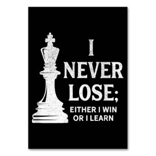 Klassisches Schachdesign, ich verliere nie; ich ge Tischnummer