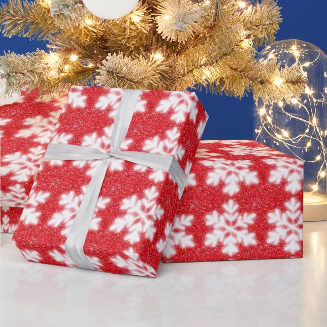 Klassisches Schneeflockenmuster Geschenkpapier (Feiertage)