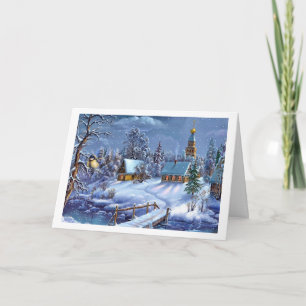 Klassisches, schönes, vintage Weihnachtsbild Feiertagskarte