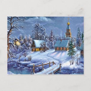 Klassisches, schönes, vintage Weihnachtsbild Feiertagspostkarte