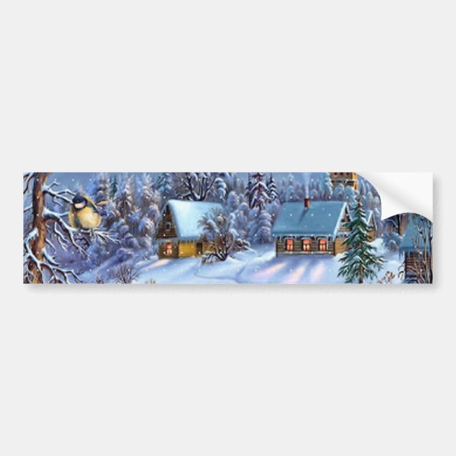 Klassisches, schönes Weihnachtsbild Autoaufkleber (Vorne)