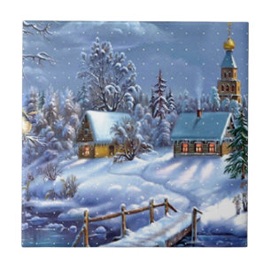 Klassisches, schönes Weihnachtsbild Fliese