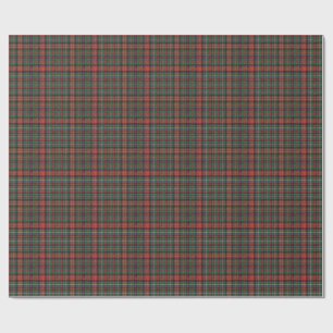 Klassisches schottisches Tartan Rot & Grün Karomus Geschenkpapier