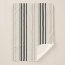 Klassisches Schwarz-Beige-Ticking-Streifenmuster
